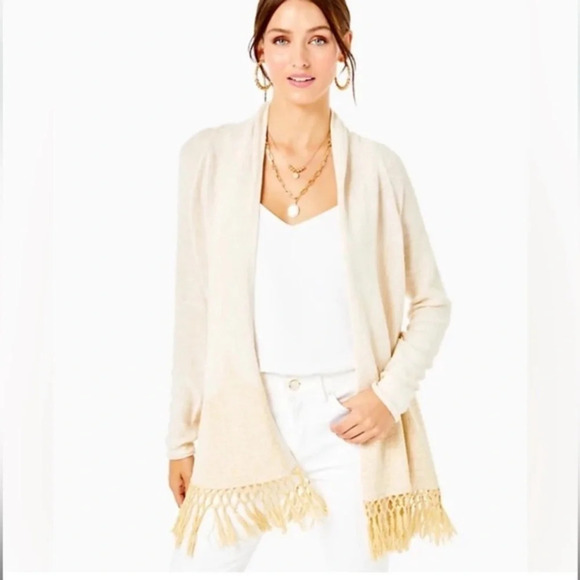 Size XS Lilly Pulitzer gold Tatum sweater in excellent condition - Picture 1 of 8